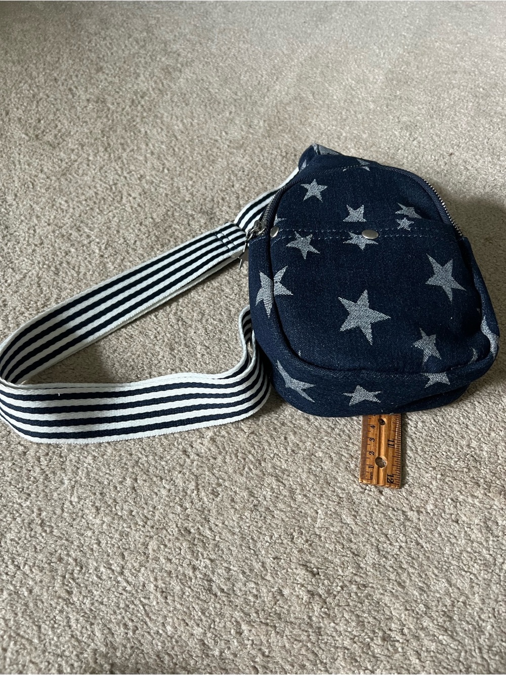 Star Print Navy Crossbody Backpack - Navy Blue, NWT
